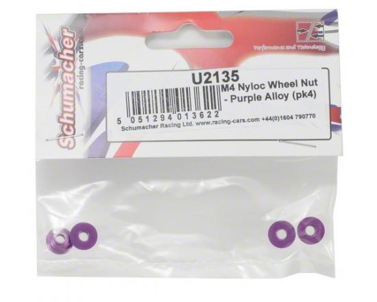 M4 Nylock Flanged Wheel Nut - Purple Alloy (4)