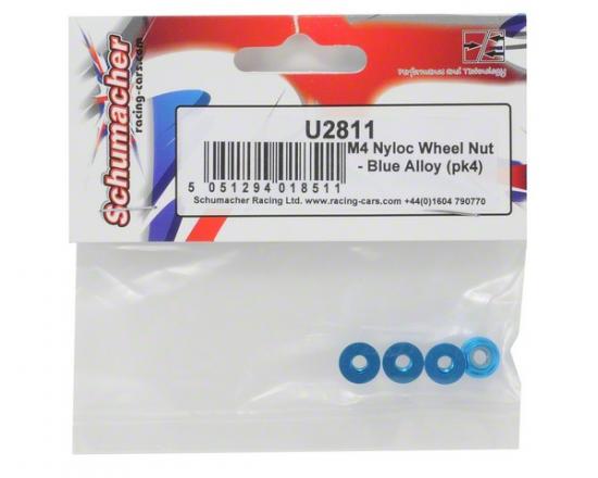 M4 Nylock Flanged Wheel Nut - Blue Alloy (4)