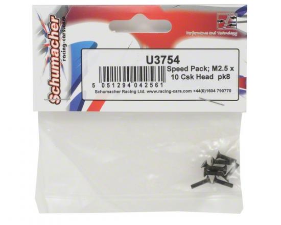 Schumacher Speed Pack - M2.5X10 Countersunk Head (8)