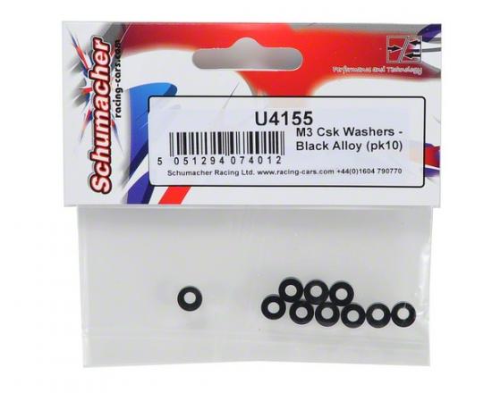 M3 Countersunk Washers - Black Alloy (10)