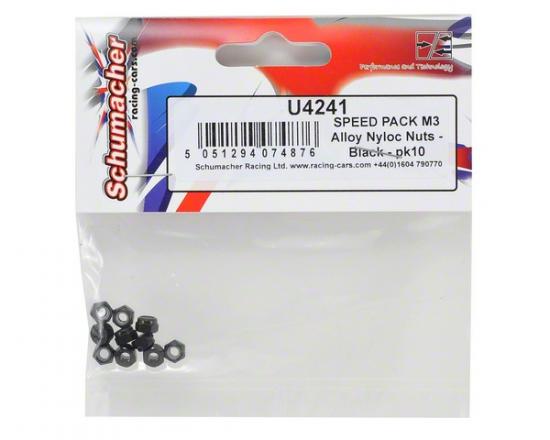 Schumacher Speed Pack - M3 Alloy Nyloc Nuts - Black (10)