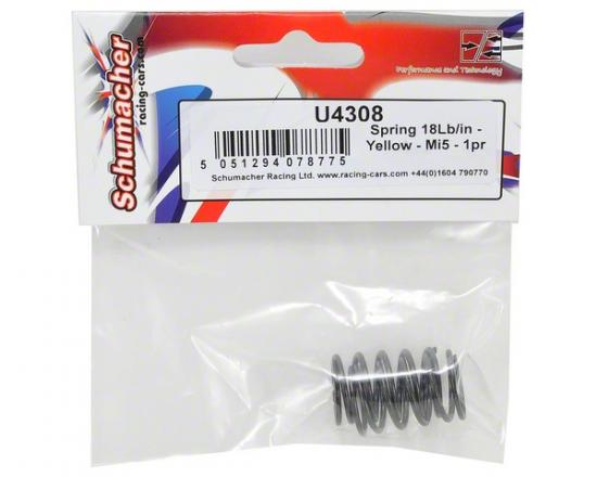 Spring 18Lb/in - Yellow - Mi5 - 1pr