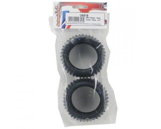 Schumacher Mini Spike 2 Rear Buggy Tyres - Blue - 1 Pair