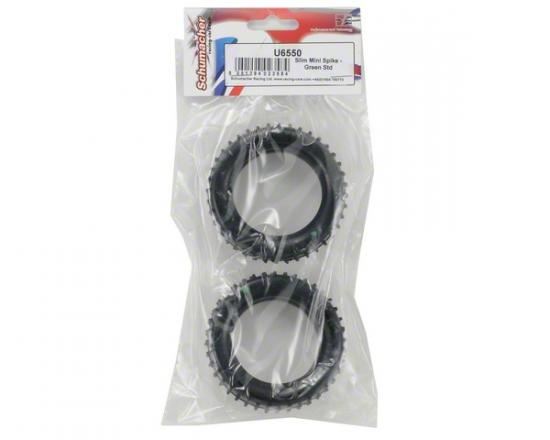 Schumacher Mini Spike Standard Slim Front Buggy Tyres - Green - 1 Pair