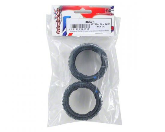 Schumacher SST Mini Pins Tyres - 24/25mm Wide - Blue (2)