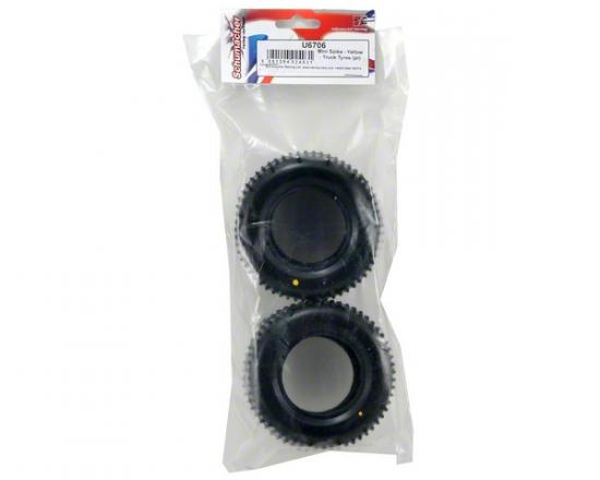 Schumacher Mini Spike 2.2 Truck Tyres - Yellow (2)