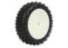 Schumacher Mini Spike 2 Tyres - Yellow - Pre Glued on 1:10 4WD Front Buggy Wheels (2)