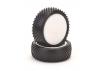 Schumacher Mini Dart Tyres - Silver - Pre Glued on 4WD Front Wheels