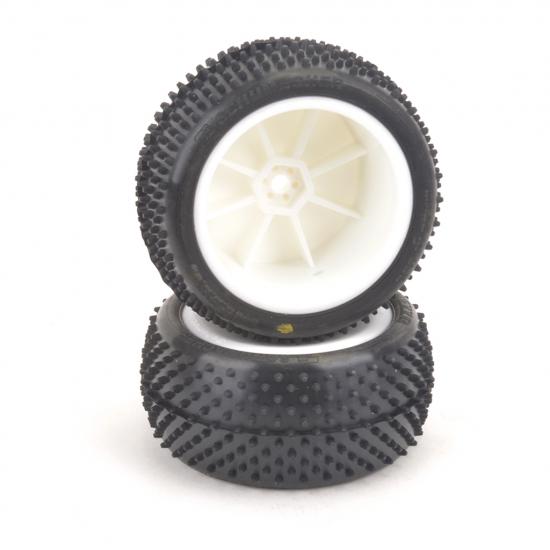 Schumacher Mezzo Rear 1:10 Buggy Tyres - Yellow - Pre-Glued (2)