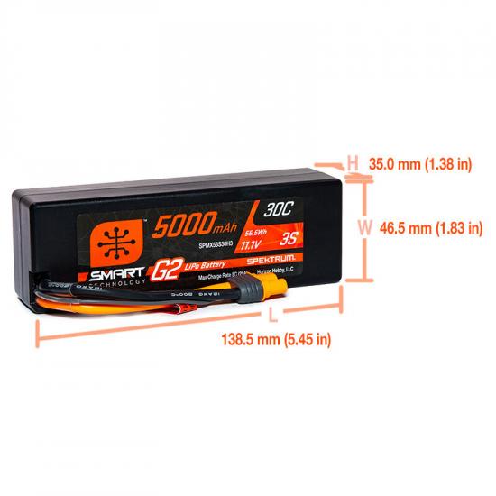 Spektrum 5000Mah 3S 11.1V Smart G2 30C IC3