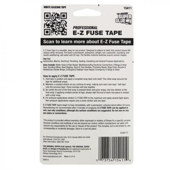 Super Glue E-Z Fuse Tape White (1in x 10ft)