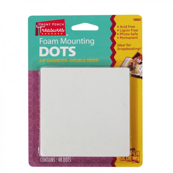 Super Glue Foam Mounting Dots,Double-Sided, .75in Diameter, (48 Dots)