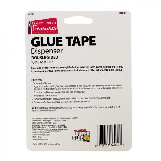 Super Glue Double-Sided Glue Tape Dispenser (0.31in x 392in, 8mm x 10m)