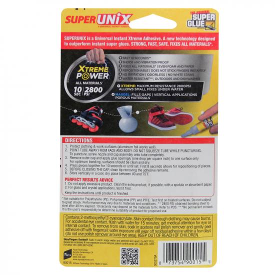 Super Glue Super Unix Gel Adhesive (0.35oz, 10g)