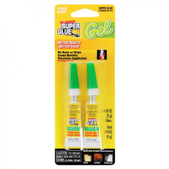 Super Glue Super Glue Gel 2-Pack Small Card (2x 0.07oz, 2g)