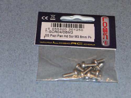 SS Pozi Pan Head Scr M3 8mm (8) - Bulk Pack Of 5