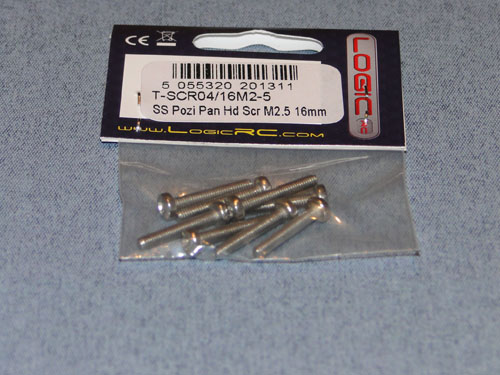 SS Pozi Pan Head Scr M2.5 16mm (8) - Bulk Pack Of 5
