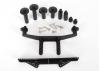 Traxxas Body mount front rear (black)/ body posts 52mm (2) 38mm (2) 25mm (2) 6.5mm (2)/ body post extensions (2)/ hardware