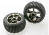 Traxxas Alias Tires with Tracer 2.2 Black Chrome Wheels (assembled glued) (rear) (TSM rated)