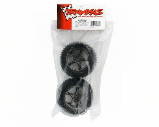 Traxxas Alias Tires with Tracer 2.2 Black Chrome Wheels (assembled glued) (rear) (TSM rated)