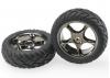 Traxxas Anaconda Tires with Tracer 2.2 Black Chrome Wheels (assembled glued) (front)