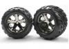 Traxxas Talon tires All-Star black chrome wheels foam inserts (assembled and glued) (electric rear) (2) (TSM rated)