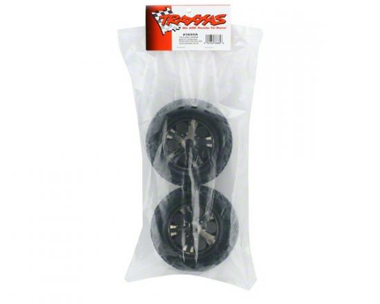 Traxxas Talon tires All-Star black chrome wheels foam inserts (assembled and glued) (electric rear) (2) (TSM rated)
