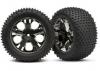 Traxxas Alias tires All Star black chrome wheels foam inserts (assembled and glued) (rear) (2) (TSM rated)