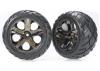 Traxxas Anaconda tires All-Star black chrome wheels assembled glued (with foam inserts) (nitro rear/ electric front) (1 left 1 right)