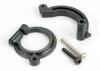 Traxxas Brake support bracket/ brake band/ 3x25mm roundhead machine screw (1)/ 3x16mm cap hex screw