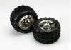 Traxxas Talon Tyres Pre Mounted on 17mm Hex Chrome Wheels (2)