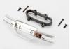 Traxxas Bumper front (chrome)/ bumper mount front/ 4x10mm BCS (2)/ 3x25mm BCS (2)