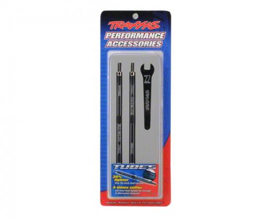 Traxxas 7075-T6 carbon black Aluminium TUBES toe links (128mm fits front or rear) (2)/ rod ends rear (4)/ rod ends front (4)/ wrench (1)
