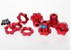 Traxxas Red-anodized Aluminium 17mm splined wheel hubs and hex nuts