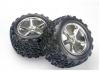 Traxxas Talon Tyres Pre-Glued On Gemini Chrome Wheels - Pair