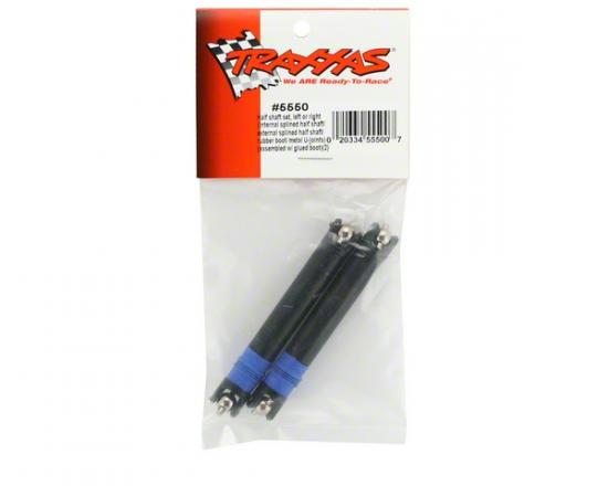 Traxxas Half shaft set left or right (internal splined half shaft/ external splined half shaft/ rubber boot/ metal U-joints) (assembled with glued boot) (2 assemblies) ** CLEARANCE **