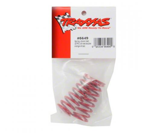 Traxxas Spring Shock (red) (long) (GTR) (5.4 rate double orange stripe) (1 pair)