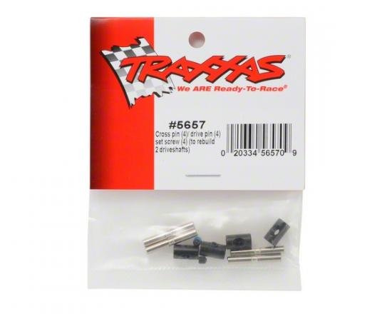 Traxxas Cross pin (4)/ drive pin (4)/ set screw (4) (to rebuild 2 driveshafts)