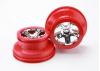 Traxxas Short Course Chrome SCT Wheels - Red Beadlock - 12mm Hex (2) (2WD Front)