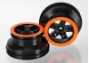 Traxxas Wheels SCT black orange beadlock style dual profile (2.2 outer 3.0 inner) (2WD front) (2)