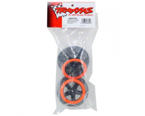 Traxxas Wheels SCT black orange beadlock style dual profile (2.2 outer 3.0 inner) (2WD front) (2)