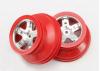 Traxxas Short Course Chrome SCT Wheels - Red Beadlock - 12mm Hex (2)