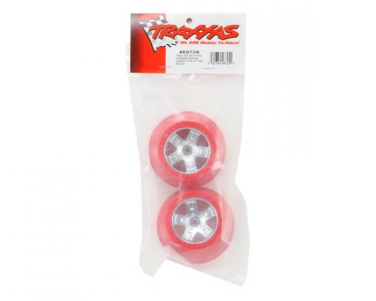Traxxas Short Course Chrome SCT Wheels - Red Beadlock - 12mm Hex (2)