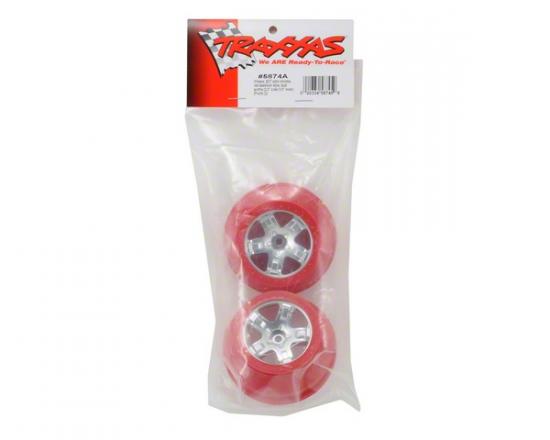 Traxxas Short Course Chrome SCT Wheels - Red Beadlock - 12mm Hex (2) (2WD Front)