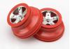 Traxxas Short Course Chrome SCT Wheels - Red Beadlock - 12mm Hex (2) (2WD Front)