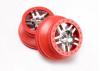 Traxxas Short Course Chrome SS Wheels - Red Beadlock - 12mm Hex (2) (2WD Front)
