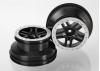 Traxxas Wheels SCT Split-Spoke black satin chrome beadlock style dual profile (2.2 outer 3.0 inner) (2WD front) (2)