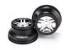 Traxxas Wheels SCT Split-Spoke satin chrome black beadlock style dual profile (2.2 outer 3.0 inner) (front/rear) (2)