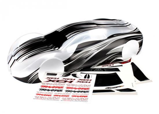Traxxas Body XO-1 ProGraphix (graphics are printed requires paint final color application) / wing / wing uprights (2) / washers (2) / decals