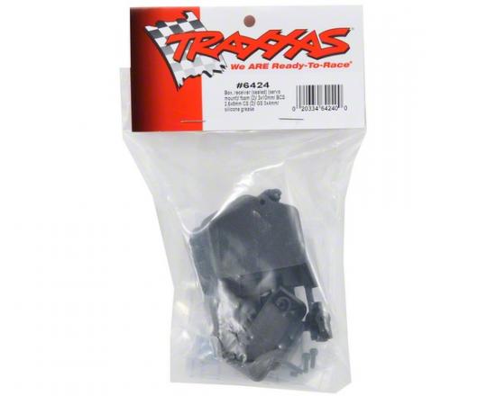 Traxxas Box receiver (sealed) (servo mount)/ foam (2)/ BCS 3x10mm/ CS 2.5x8mm (2)/ GS 3x4mm/ silicone grease